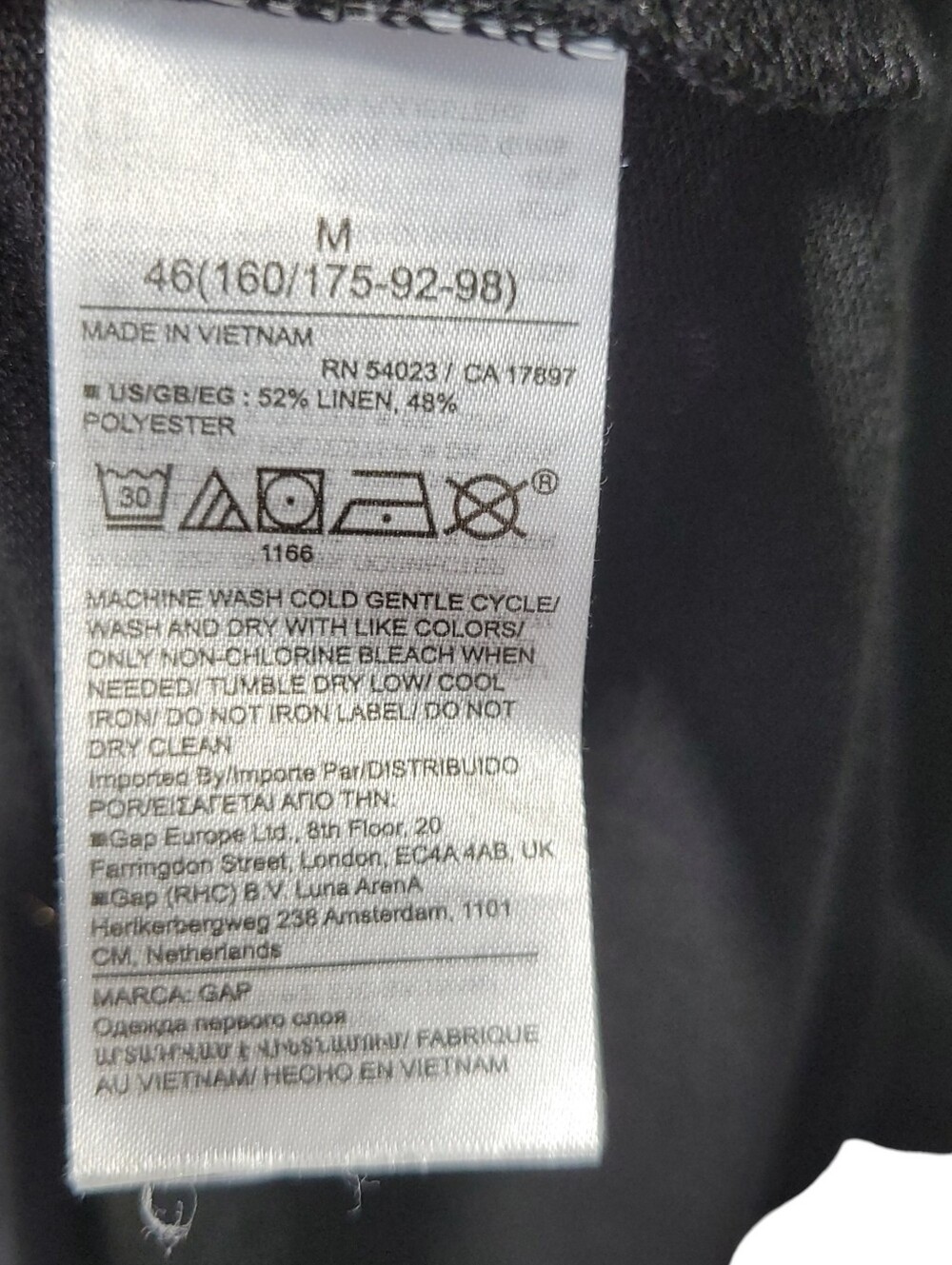 Gap Black Linen Blend V Neck Tee M Coastal Minimalist Slouchy Luxe Basic - Picture 7 of 9